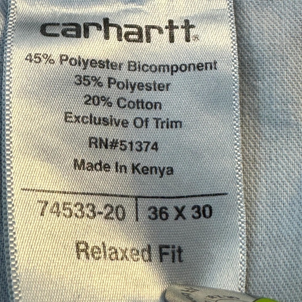 Carhartt Carpenter Pants Men's 74533-20 36x30 Navy Ripstop Relaxed Fit - Picture 5 of 7